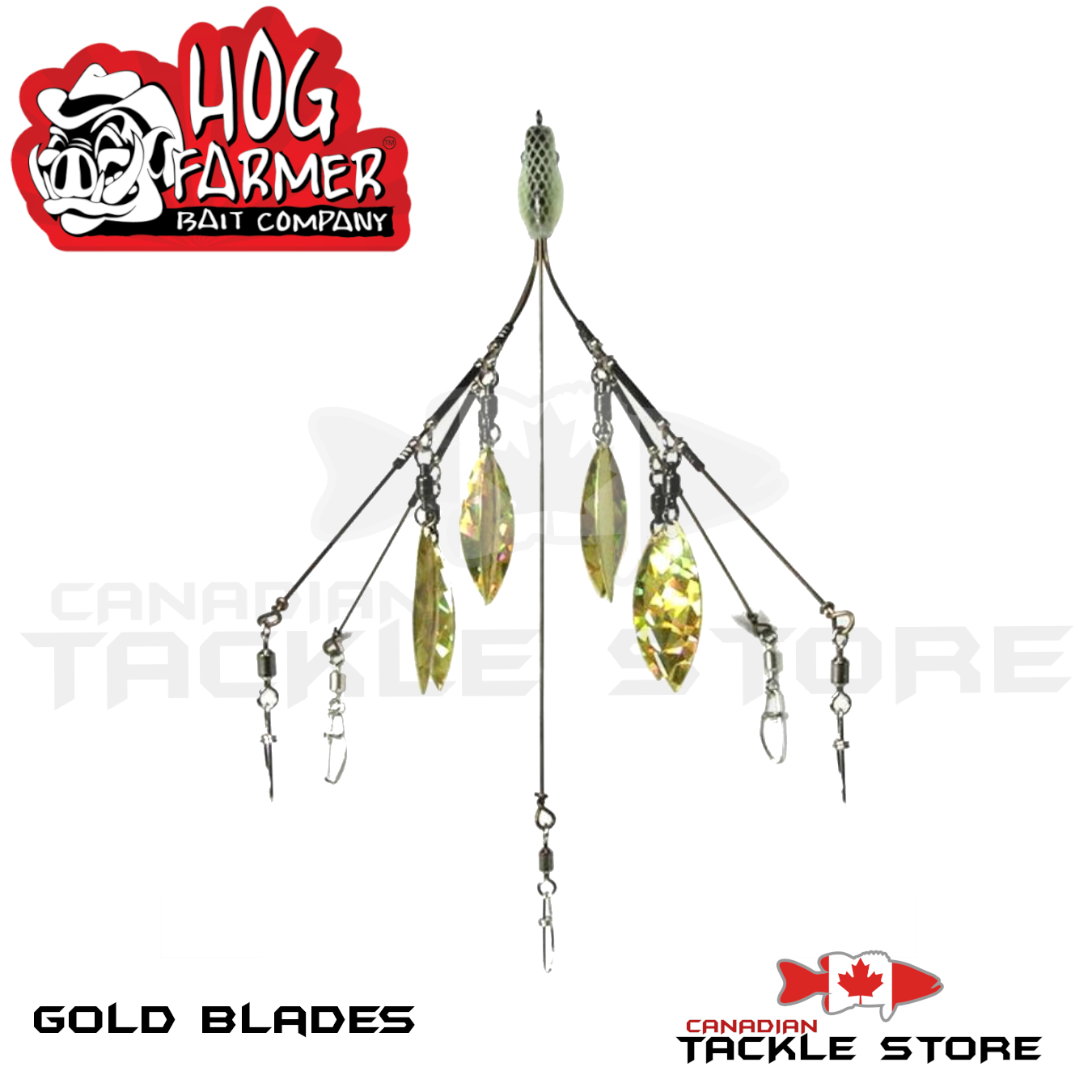 Hog Farmer 5 Wire 8 Blade Rigs Gold Blades