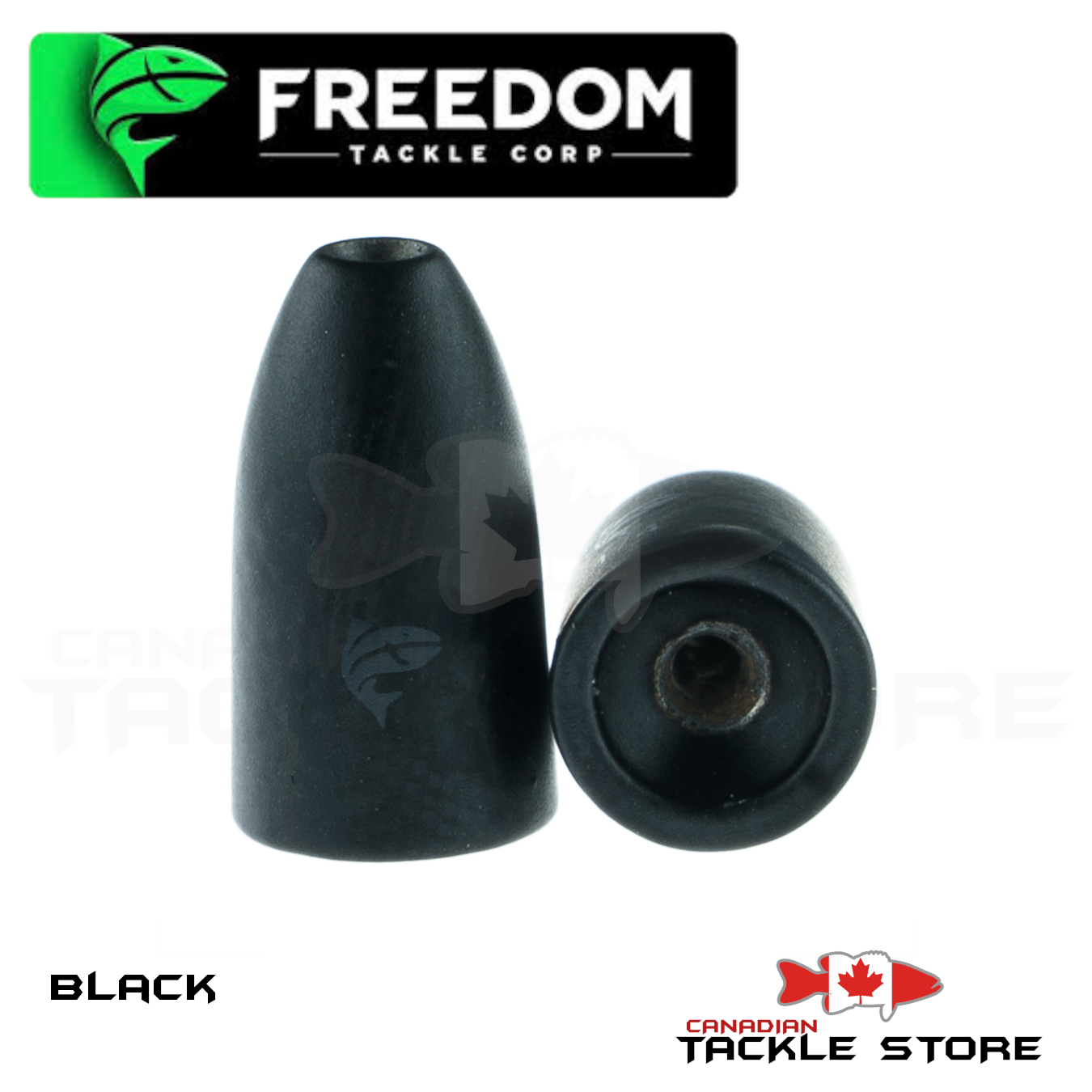 Freedom Tackle Tungsten Bullet Weight 1/8 OZ / Black