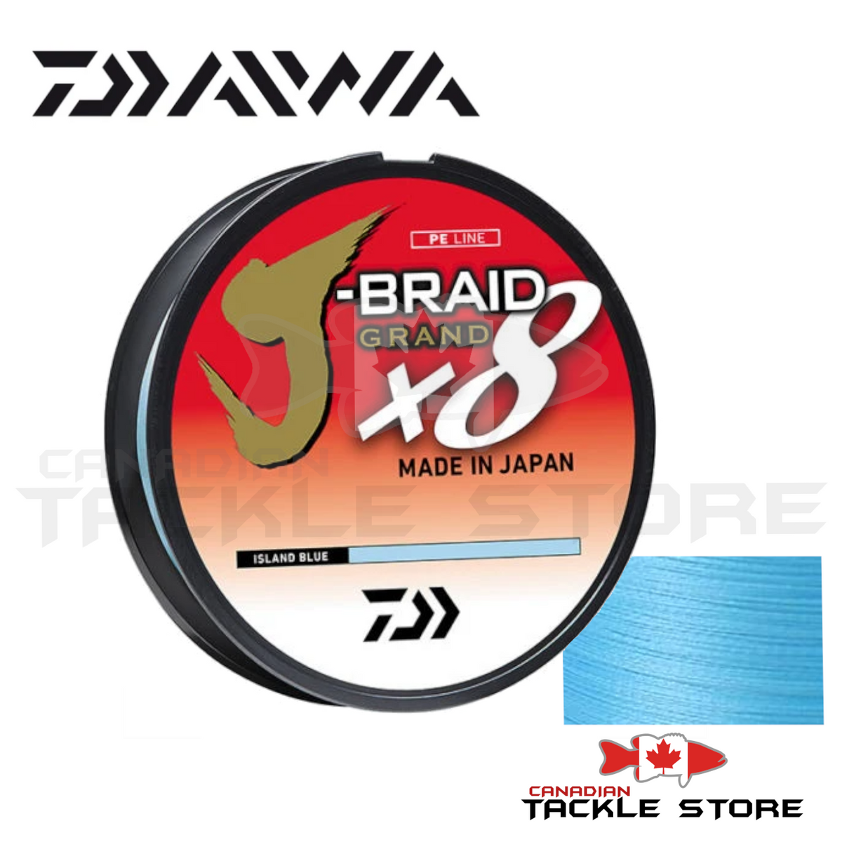DAIWA J-BRAID x8 GRAND ISLAND BLUE 300YDS