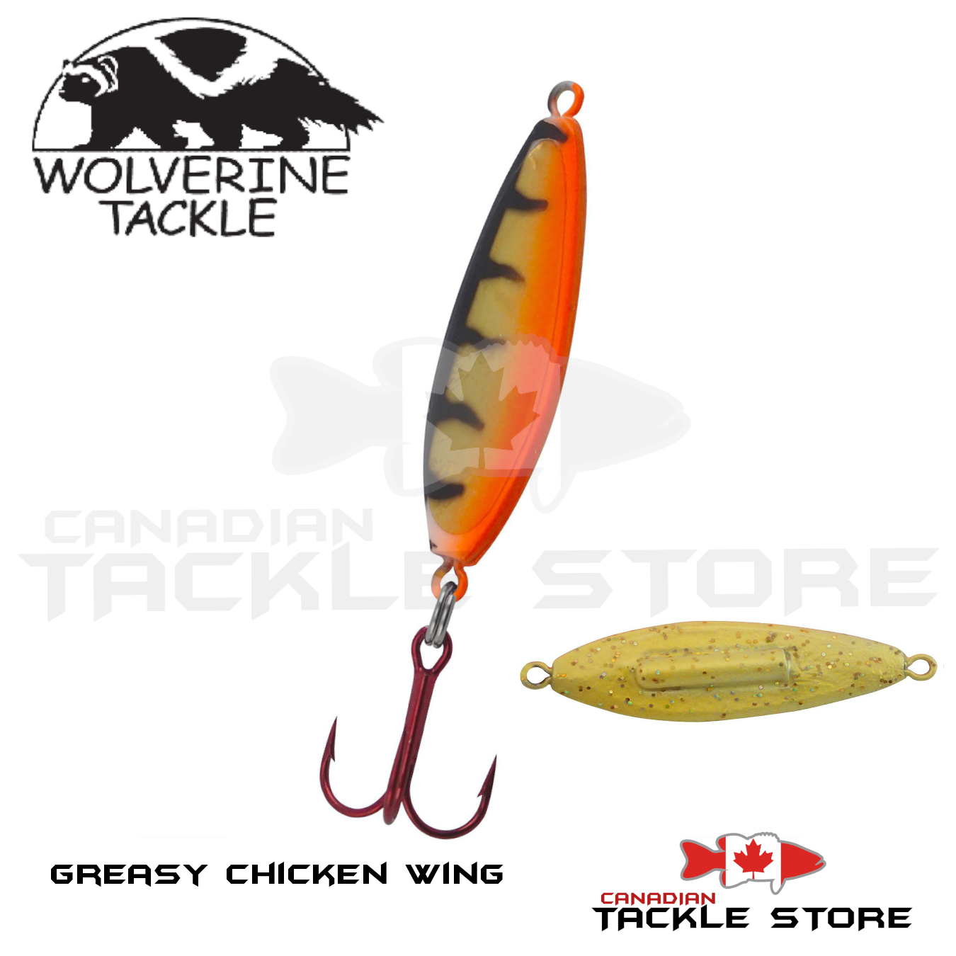 chicken wing fishing lure Wolverine Tackle Rattle Streak Spoon – Canadian Tackle Store