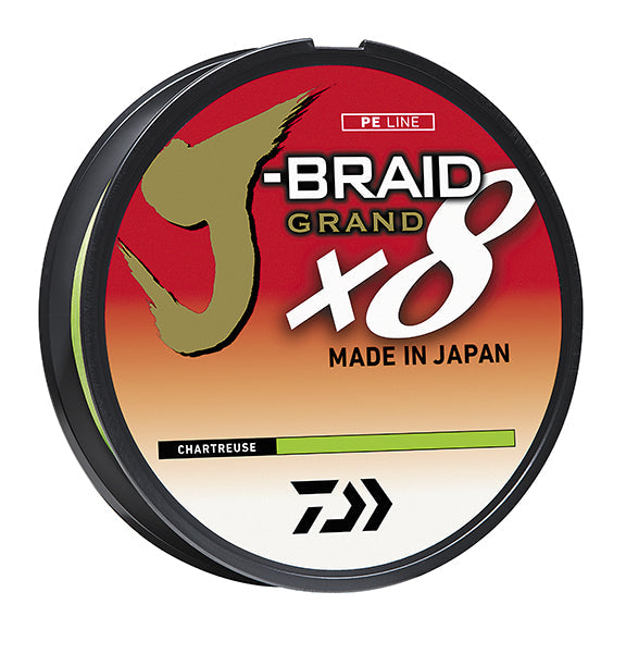 Daiwa J-BRAID x8 GRAND Braided Line 8lb / Chartreuse