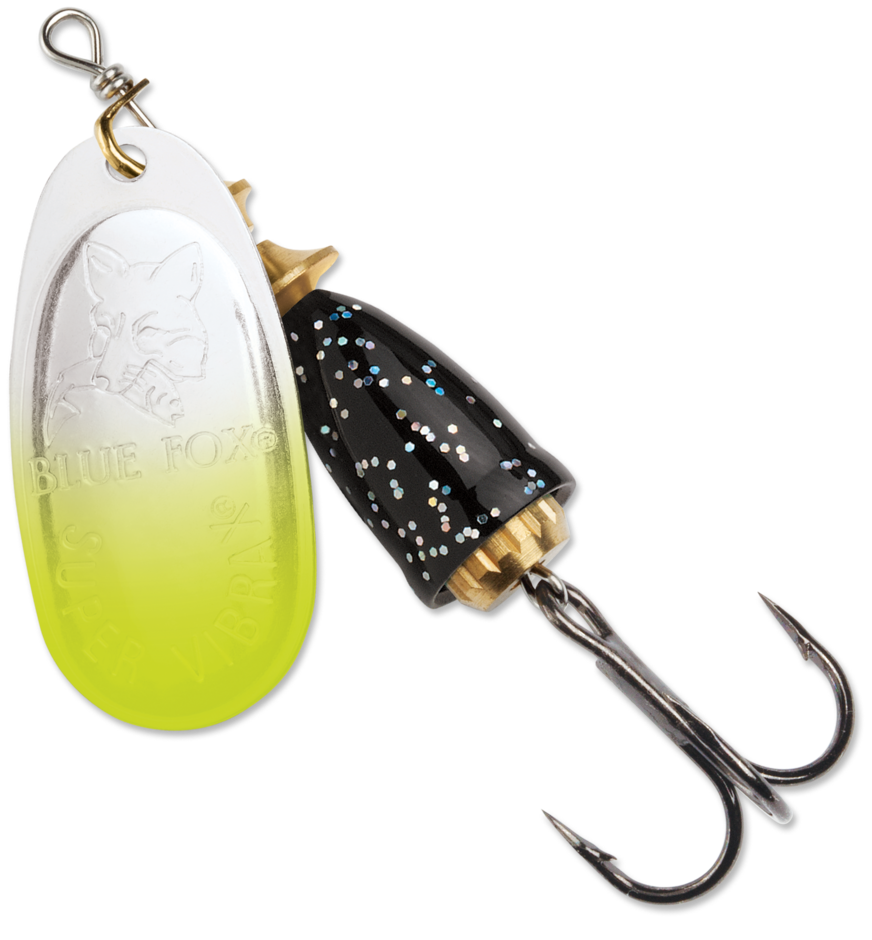 Blue Fox Classic Vibrax 1 / Chartreuse Tipped/Silver Flake